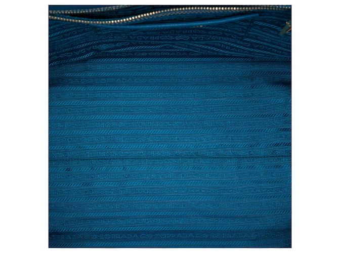Borsa shopper Prada Blue Saffiano Lux - vista 4