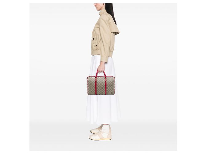 Borsa Boston Gucci Beige Medium GG Supreme Nice - vista 6