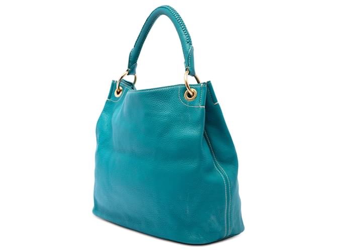 Prada Blue Vitello Daino Hobo Turchese - vista 2
