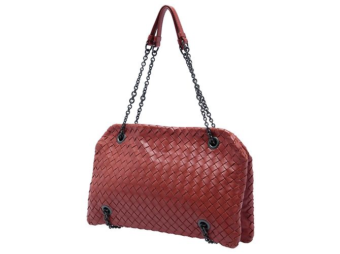 Borsa a spalla Bottega Veneta Red Nappa Intrecciato Duo Rosso - vista 2