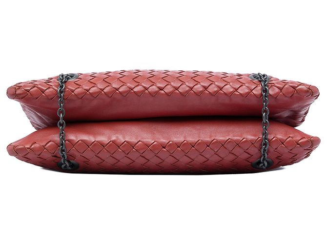 Borsa a spalla Bottega Veneta Red Nappa Intrecciato Duo Rosso - vista 3