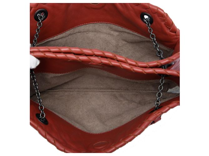 Borsa a spalla Bottega Veneta Red Nappa Intrecciato Duo Rosso - vista 4