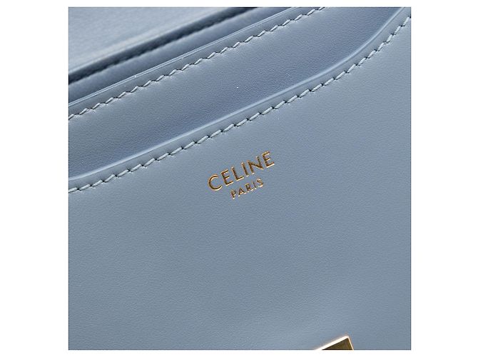 Céline Celine Besace 16 in pelle di vitello blu Small Blu chiaro - vista 5