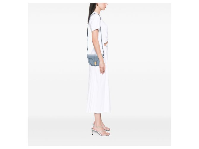 Céline Celine Besace 16 in pelle di vitello blu Small Blu chiaro - vista 6