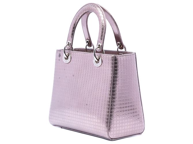Dior Purple Medium Metallic Patent Microcannage Lady Dior Porpora - vista 2
