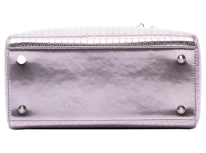 Dior Purple Medium Metallic Patent Microcannage Lady Dior Porpora - vista 3