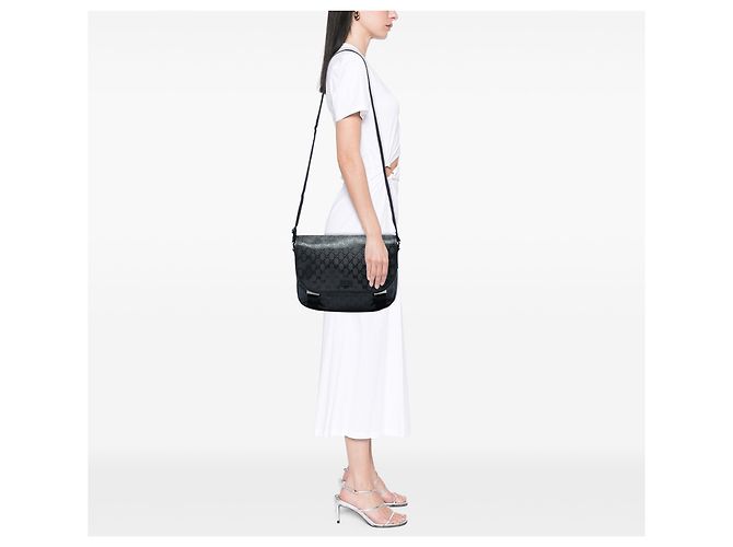 Gucci Black GG Imprime Crossbody Nero - vista 5
