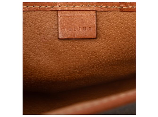 Céline Clutch de lona revestida Celine Marrón Macadam Castaño - vista 5
