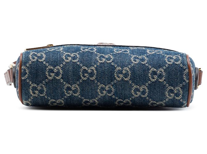 Gucci Blue Mini GG Denim Ophidia Crossbody - vista 3