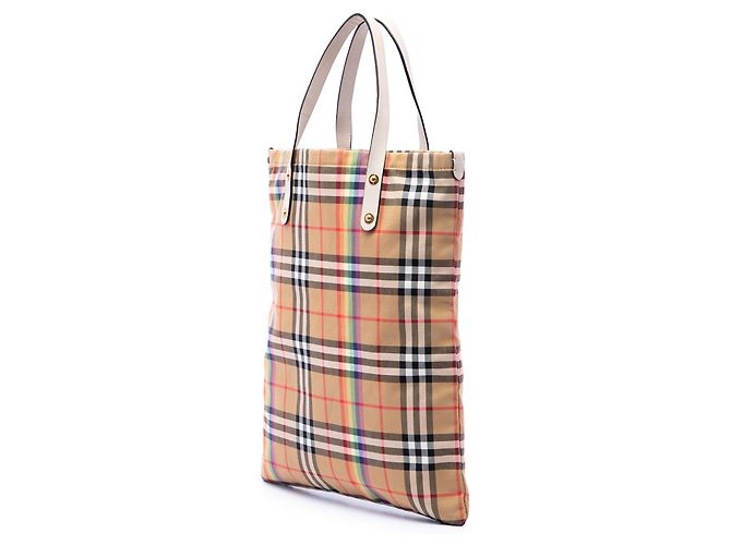 Burberry Beige House Check Canvas Rainbow Tote - Ansicht 2