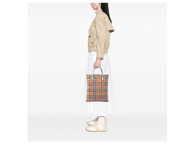 Burberry Beige House Check Canvas Rainbow Tote - Ansicht 6