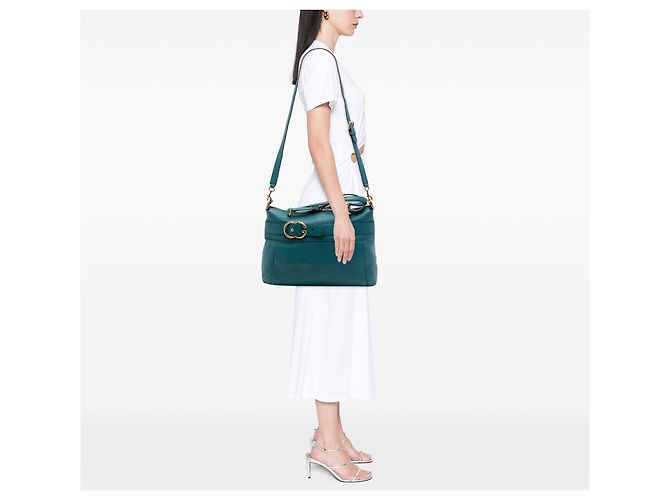 Borsa a manico Gucci Blue Medium in pelle di vitello Ride - vista 6