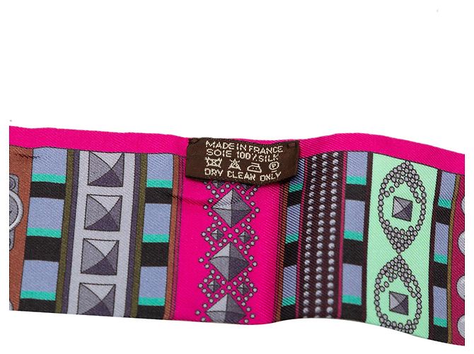 Hermès Pink Colliers de Chiens Seidentuch Twilly - Ansicht 3