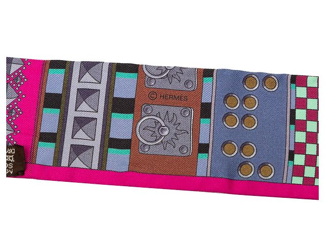 Hermès Pink Colliers de Chiens Seidentuch Twilly - Ansicht 4