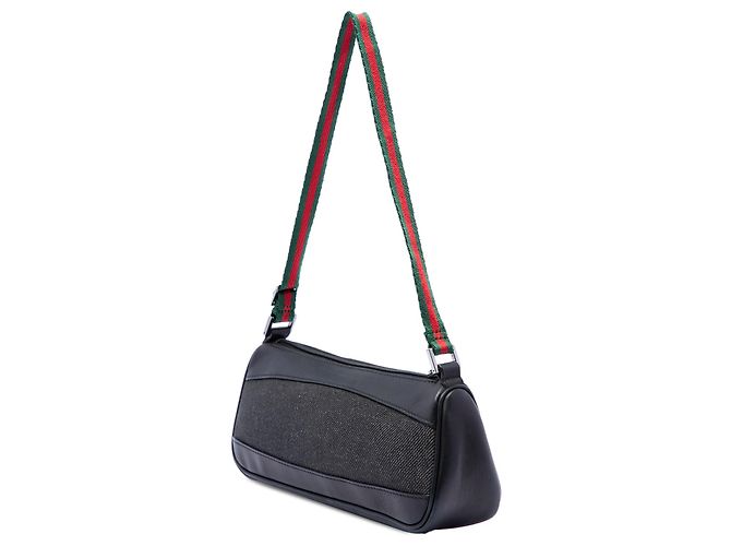 Borsa a tracolla Gucci in denim nero Web - vista 2