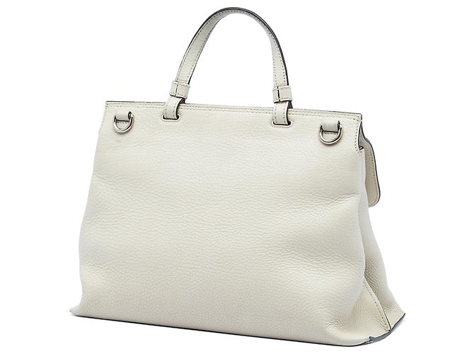 Borsa satchel Gucci White Medium Calfskin Bamboo Daily Bianco - vista 2