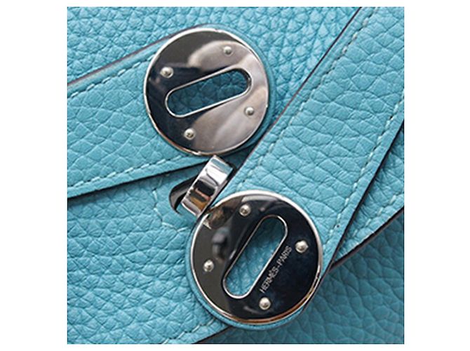 Hermès Blue Clemence Lindy 30 Blu chiaro - vista 11