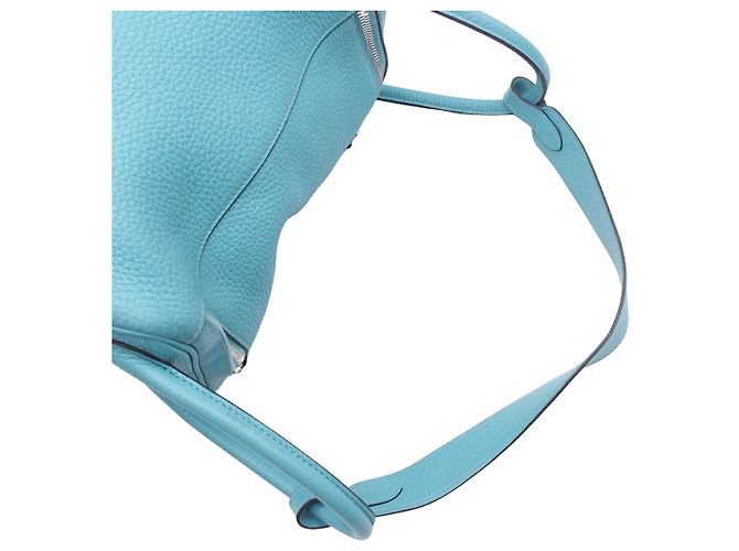 Hermès Blue Clemence Lindy 30 Blu chiaro - vista 16