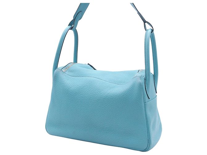 Hermès Blue Clemence Lindy 30 Blu chiaro - vista 2