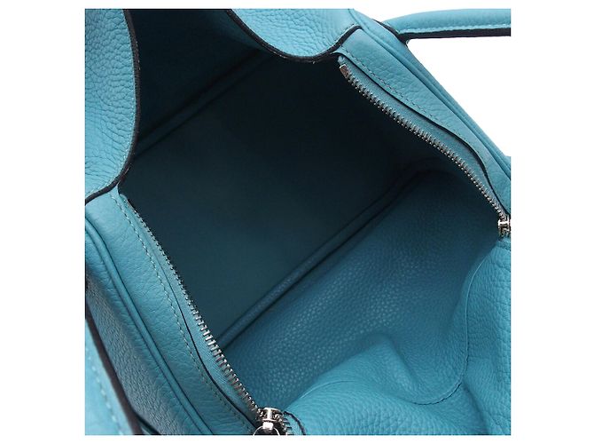 Hermès Blue Clemence Lindy 30 Blu chiaro - vista 4