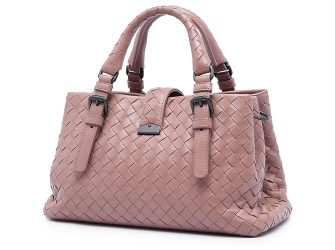 Borsa Bottega Veneta Mini Nappa Intrecciato Roma Rosa - vista 2