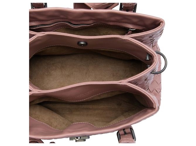 Borsa Bottega Veneta Mini Nappa Intrecciato Roma Rosa - vista 4