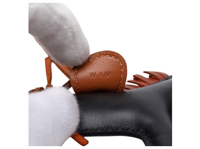 Charm per borsa Hermès Black Milo in pelle di agnello Grigri Rodeo PM Nero - vista 3