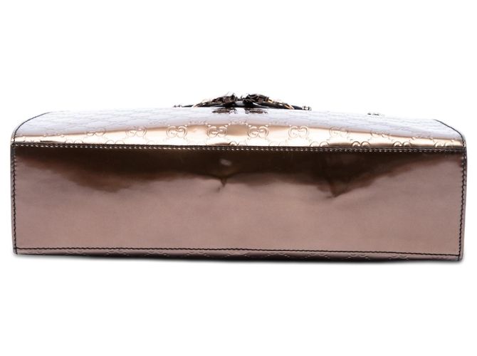 Borsa a tracolla Gucci Emily Large in vernice Guccissima marrone Bronzo - vista 3