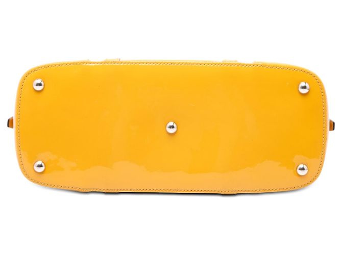 Borsa Gucci Yellow Small Microguccissima in vernice Nice Dome Giallo - vista 3