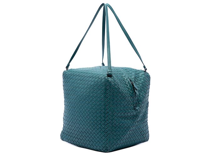 Borsa a tracolla Cube in nappa Intrecciato blu Bottega Veneta - vista 2
