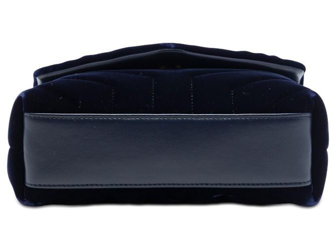 Borsa a tracolla Saint Laurent Blue Toy Matelasse Velvet Monogram LouLou - vista 3