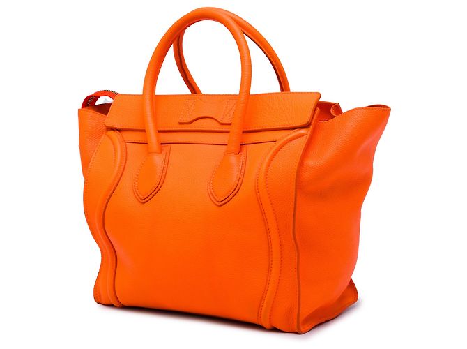 Luggage Céline Borsa Tote Celine Orange Mini in pelle Arancione - vista 2