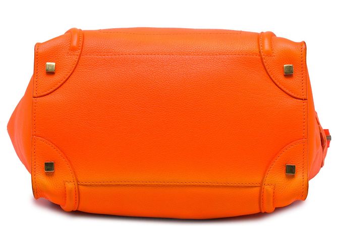 Luggage Céline Borsa Tote Celine Orange Mini in pelle Arancione - vista 3
