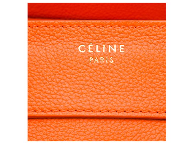 Luggage Céline Borsa Tote Celine Orange Mini in pelle Arancione - vista 5