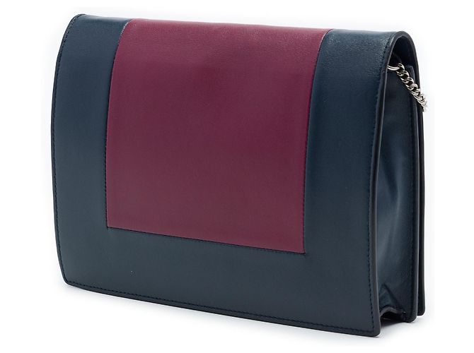 16 Céline Cartera con cadena de cuero rojo Celine Roja Burdeos - vista 2