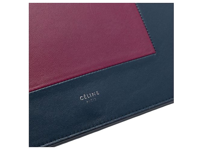 16 Céline Cartera con cadena de cuero rojo Celine Roja Burdeos - vista 5