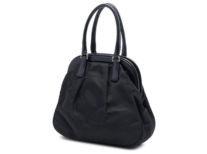 Abendtasche Prada Black Beaded Tessuto Evening Bear Frame Handbag Schwarz - Ansicht 2