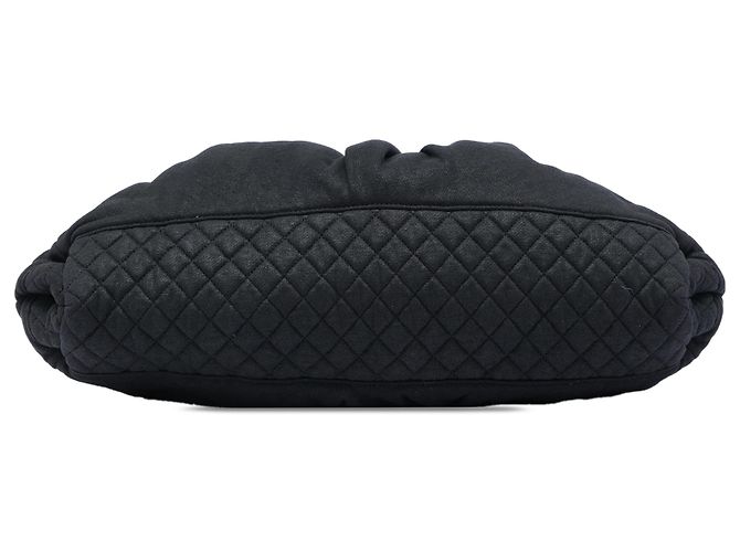 Chanel Black Jersey Melrose Cabas Nero - vista 3
