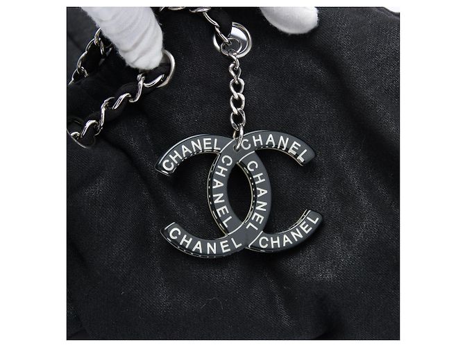Chanel Black Jersey Melrose Cabas Nero - vista 5