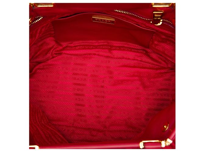 Borsa a mano con struttura Prada Red Tessuto Gaufre Rosso - vista 4