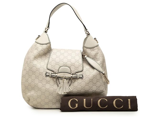 Borsa Gucci Brown Medium Guccissima Emily Flap Satchel Marrone Beige - vista 7