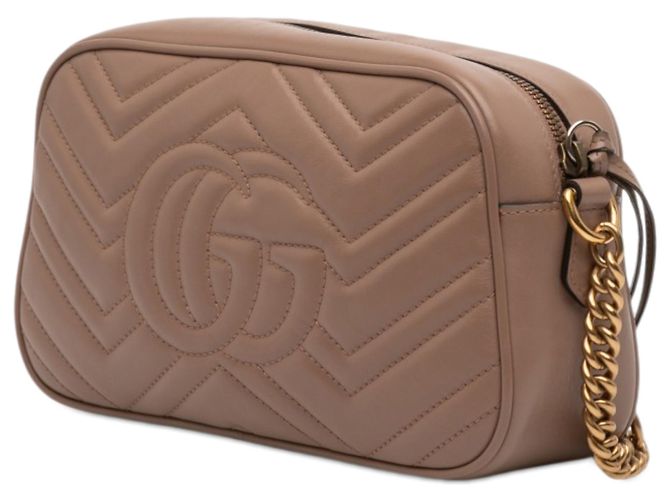 Bolso bandolera Gucci Brown Small GG Marmont Matelasse de piel Castaño Carne - vista 2