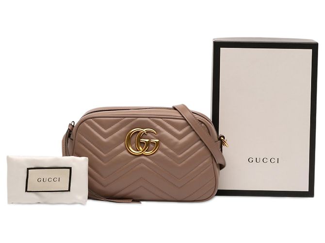 Bolso bandolera Gucci Brown Small GG Marmont Matelasse de piel Castaño Carne - vista 7