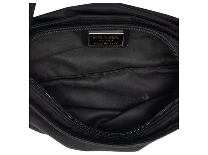 Borsa a tracolla Prada Black Tessuto Zip Top Nero - vista 4