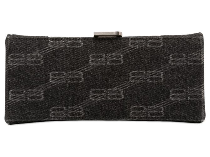 Borsa a mano Balenciaga Black Small BB Monogram Denim Hourglass Nero - vista 3