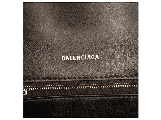 Borsa a mano Balenciaga Black Small BB Monogram Denim Hourglass Nero - vista 5