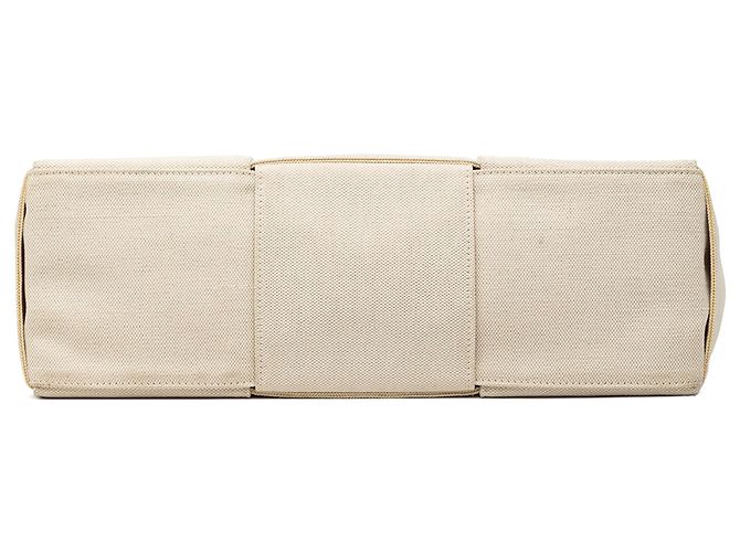 Bolsa Bottega Veneta White Medium Canvas Maxi Intrecciato Arco Tote Branco - vista 3