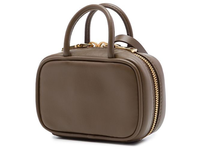 Miu Miu Borsa Softy Beau in microcapra marrone Cachi - vista 2