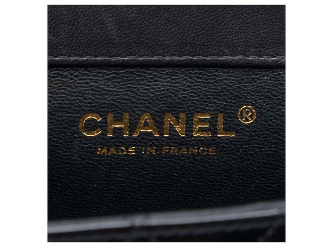 Chanel Black Micro CC Quilted Shiny Calfskin Single Flap Nero - vista 5