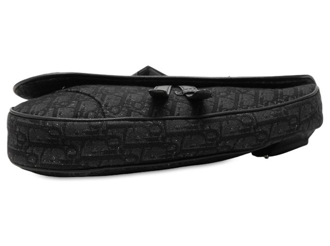 Borsa a tracolla Saddle in tela Oblique nera di Dior Nero - vista 3